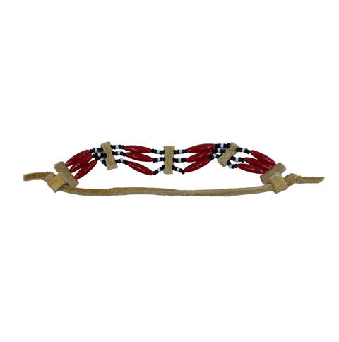 Adjustable Beaded Moosehide Bracelets