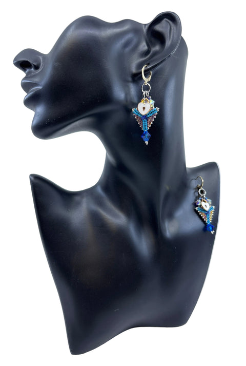Mini Triangle Beaded Earrings