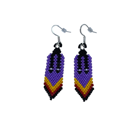 Beaded Braided Feather Earrings