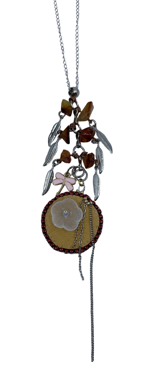 Amber & Flower Pendant