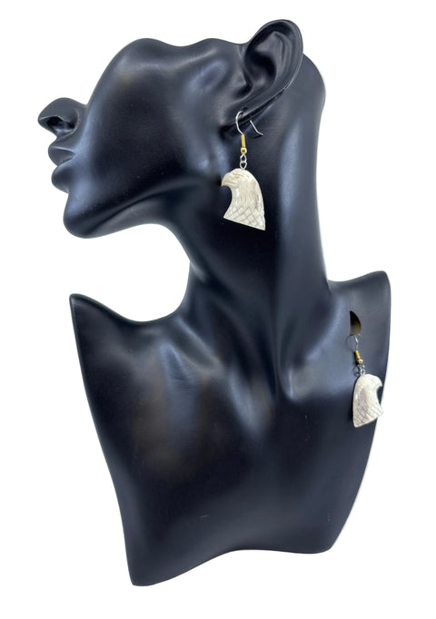 Carved Moose Antler Earrings