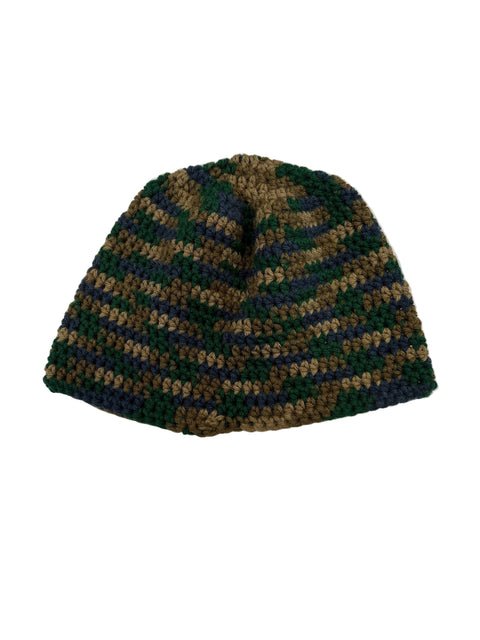 Green & Brown Crochet Winter Tuque (20")