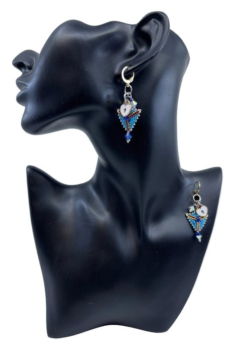 Mini Triangle Beaded Earrings