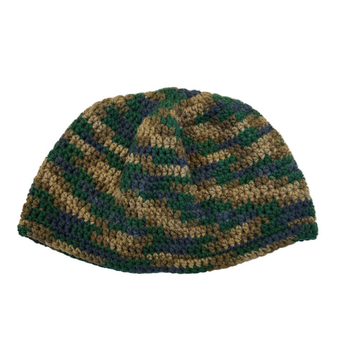 Green & Brown Crochet Winter Tuque (23")