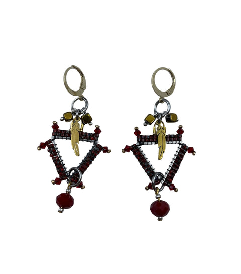 Mini Triangle Beaded Earrings