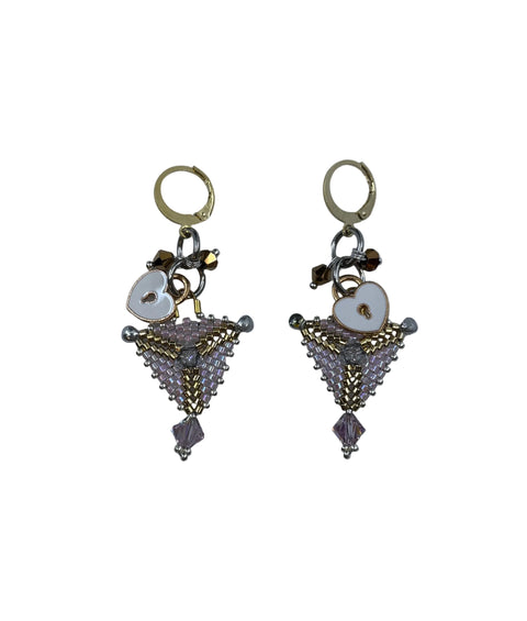Mini Triangle Beaded Earrings