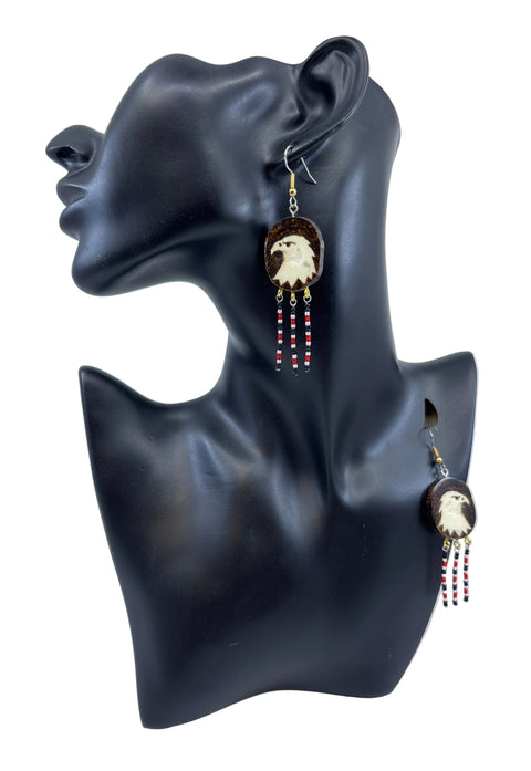 Carved Moose Antler Earrings