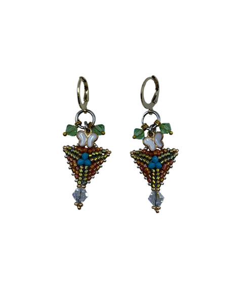 Mini Triangle Beaded Earrings