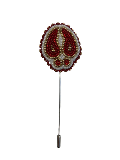 Cree Beaded Moose Track Lapel Pin