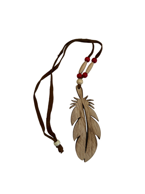 Wooden Feather Car Hanging (16")