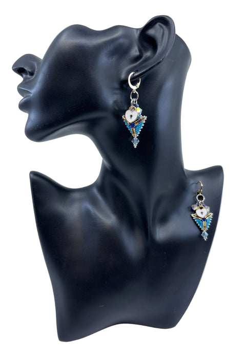 Mini Triangle Beaded Earrings