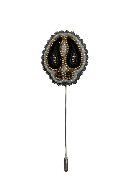 Cree Beaded Moose Track Lapel Pin