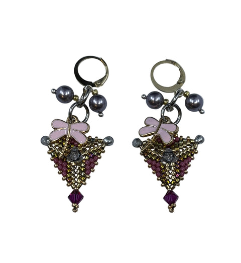 Mini Triangle Beaded Earrings