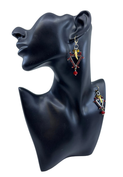 Mini Triangle Beaded Earrings