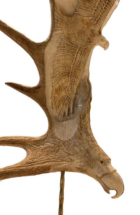 Soaring Eagle Antler Carving