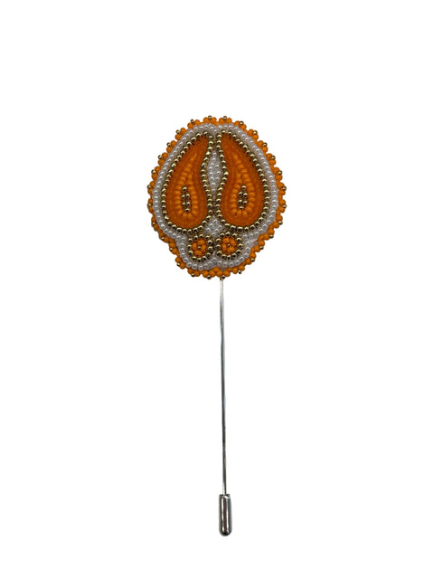 Cree Beaded Moose Track Lapel Pin
