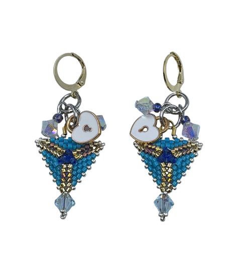 Mini Triangle Beaded Earrings