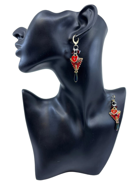 Mini Triangle Beaded Earrings