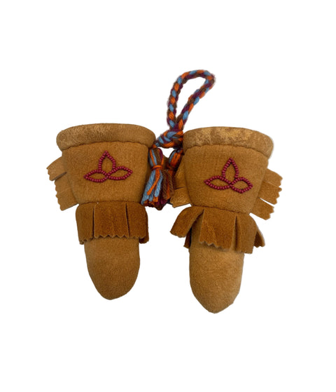 Mini Hanging Moosehide Gauntlets