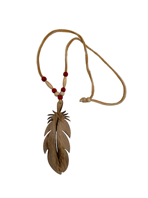 Wooden Feather Car Hanging (16")