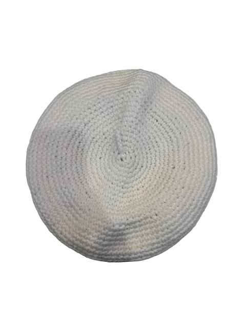 White Crochet Beret