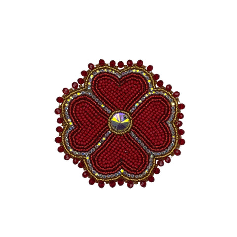 Handcrafted Beaded Moosehide Brooches by Amy