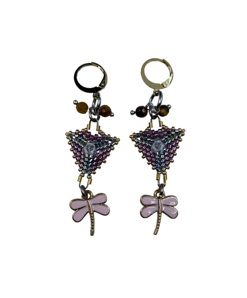 Mini Triangle Beaded Earrings