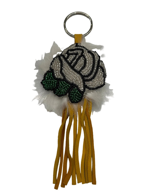 Beaded Rose Keychain, Assorted Colours