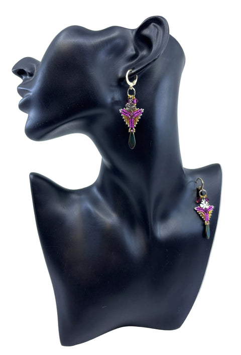 Mini Triangle Beaded Earrings