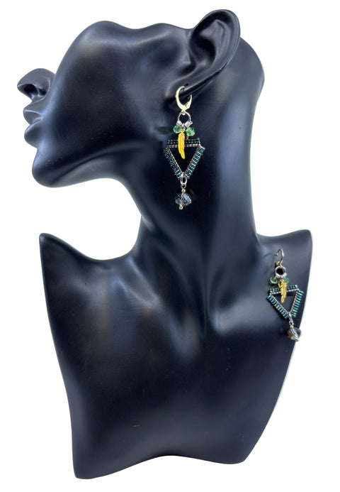 Mini Triangle Beaded Earrings