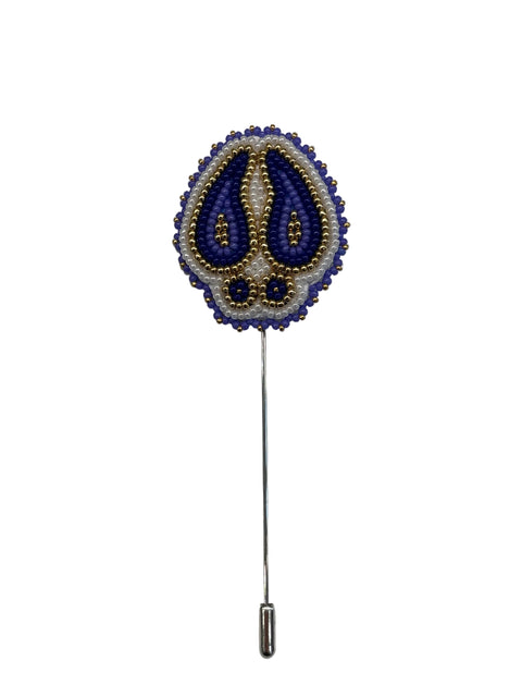 Cree Beaded Moose Track Lapel Pin