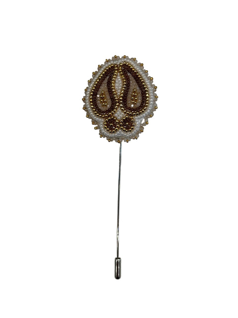 Cree Beaded Moose Track Lapel Pin