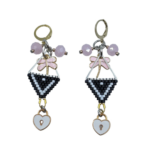 Mini Triangle Beaded Earrings
