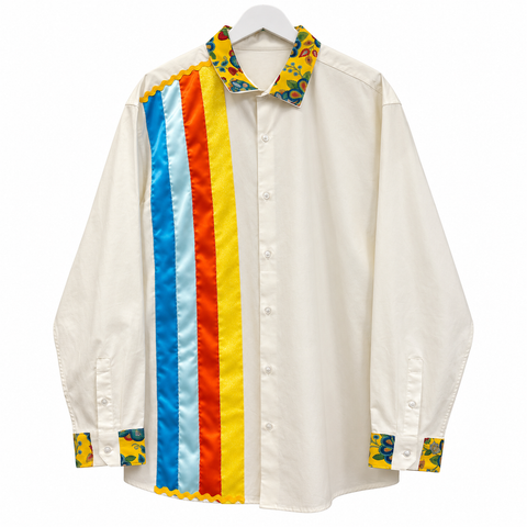 One-of-a-kind Cree ribbon shirt handcrafted by Alexandria Coon of Mistissini, Eeyou Istchee.