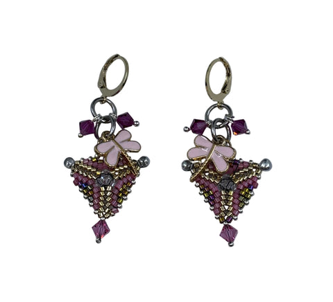 Mini Triangle Beaded Earrings