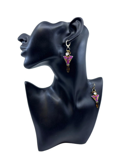 Mini Triangle Beaded Earrings