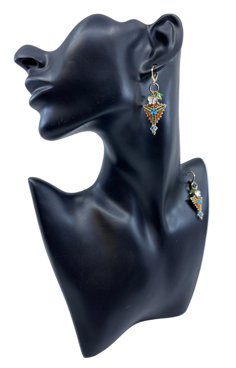 Mini Triangle Beaded Earrings