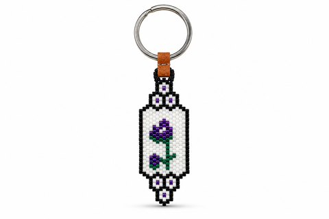 Beaded Floral Keychain by Lilian F. Sam