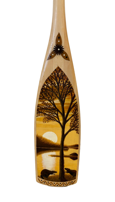 Hand-Painted Cedar Decorative Paddle, Peter Simard Jr.