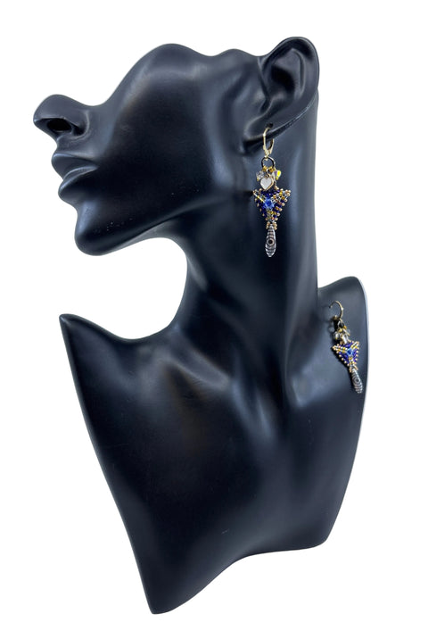 Mini Triangle Beaded Earrings