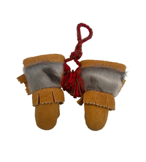 Mini Hanging Moosehide Gauntlets