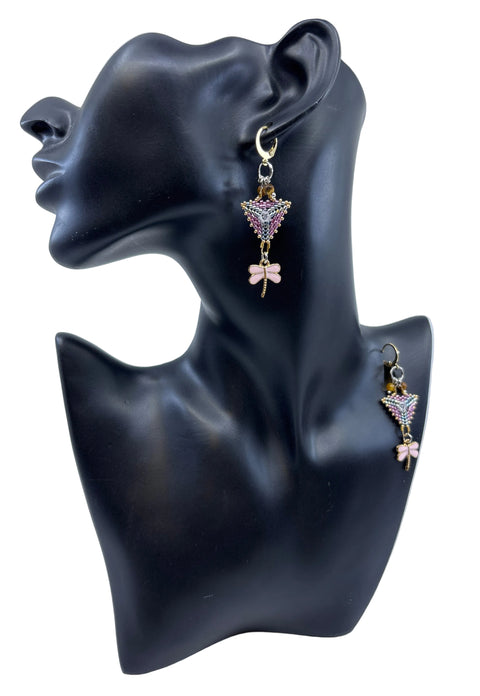 Mini Triangle Beaded Earrings
