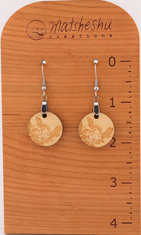 Wooden plant earrings