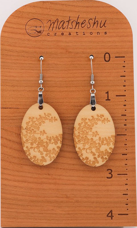 Wooden plant earrings