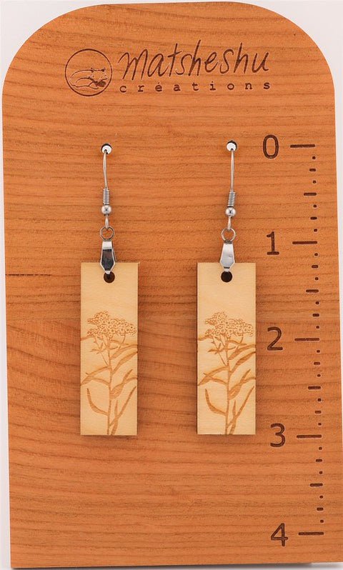 Wooden plant earrings