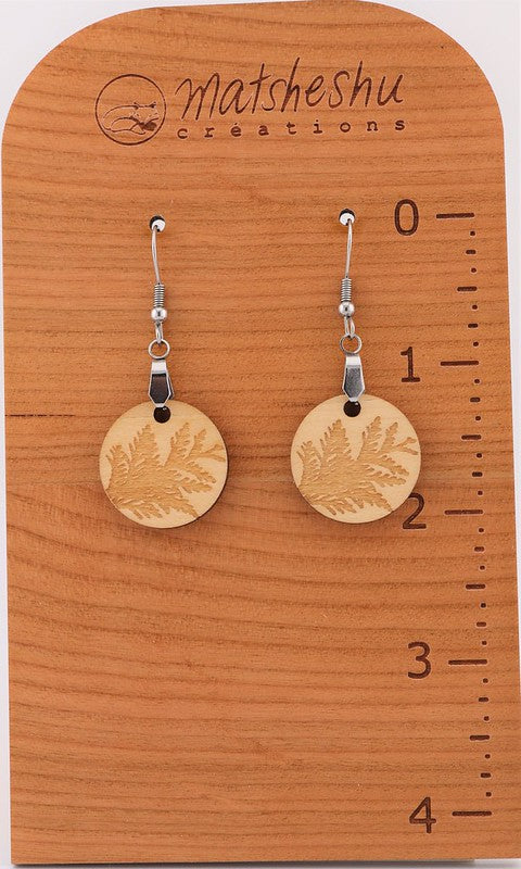 Wooden plant earrings