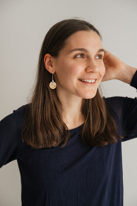 Wooden plant earrings