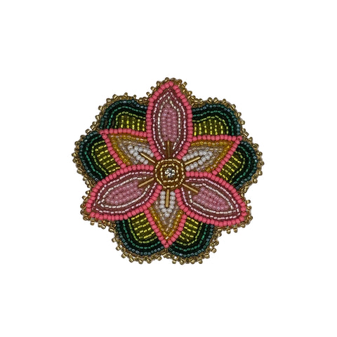 Handcrafted Beaded Moosehide Brooches by Amy