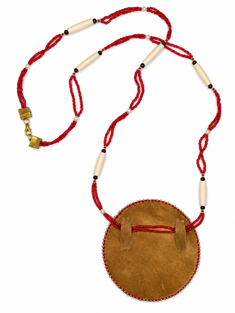 Beaded Bear Paw Medallion Necklace