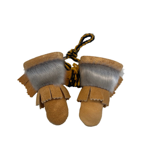 Mini Hanging Moosehide Gauntlets